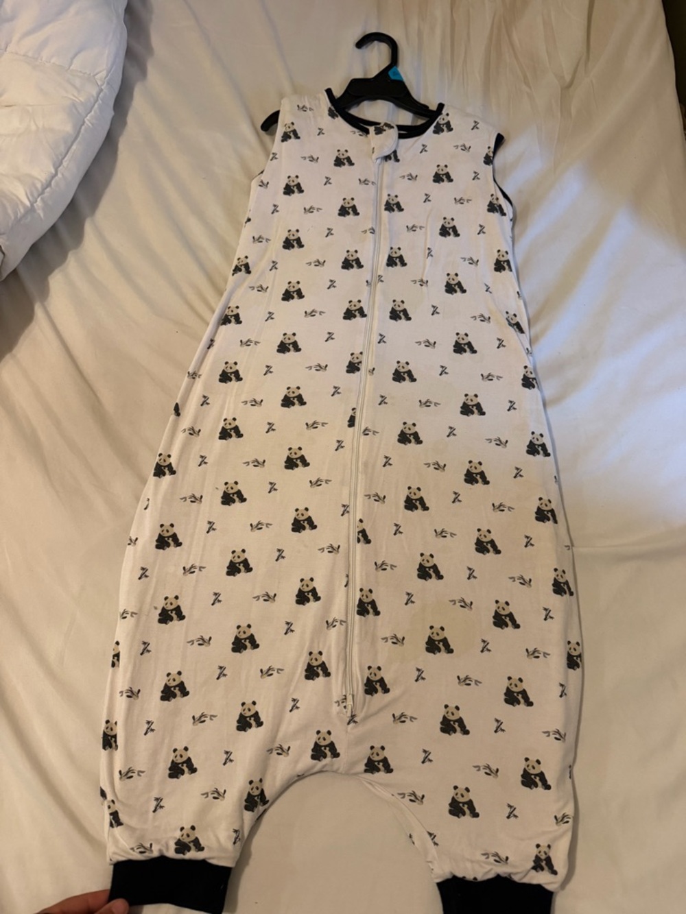 Kyte BABY White Panda Print Sleeveless Sleep Sack (L)